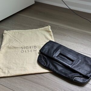 Sigrid Olsen Black Leather Clutch